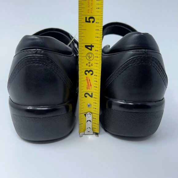 Apex Womens Ambulator Mary Janes Shoes Black Leather Hook & Loop Strap 9.5W New - Picture 2 of 12
